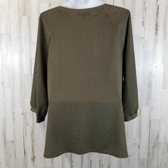 Ann Taylor LOFT Womens Popover Top L Brown - Picture 4 of 7